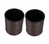 SUPVOX 2pcs Unique Egyptian Style Dice Holders Leather Design Dice Cups for Party Games Bar Club Entertainment Lightweight Compact