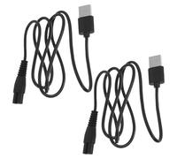 SUPVOX 2pcs USB 8 Shape Charging Cable, Universal Razor Power Cord, Black | Copper Core, Rubber Wrapped Exterior, Figure Eight Connector, 2 Pin Design, Supports Power Banks, Travel and Car Charging