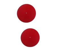 SUPVOX 2pcs Vinyl Record Mat Turntable Pad Static Red Cushion Diameter High Strength Wool Non-slip for Players