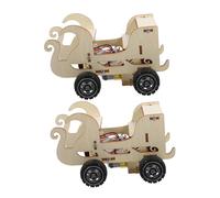 SUPVOX 2pcs Voice Controlled Stem Car Kit for DIY Wooden Model Building Interactive Science Project for Boys and Hands Educational to Enhance Engineering Skills and Critical Thinking