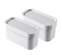 SUPVOX 2pcs Wall-mounted Trash Bag Dispenser Box for Kitchen and Bathroom White Plastic Garbage Bag Holder Storage Organizer for Home