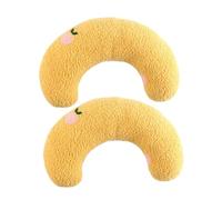 SUPVOX 2pcs Washable Cat Pillows U-shaped Neck Protective Little Pillows for Cats Soft Comfortable Pet Sleeping Support Stylish Yellow