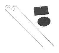 SUPVOX 2pcs Weatherproof Plant Labels Durable Stone Garden Markers for Potted Plant Identification Rectangular Oval Tags for Garden Organization
