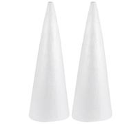 SUPVOX 2Pcs White Foam Cones 15 Inch Craft Cones for DIY Projects Christmas Tree Decorations and Kids Art Supplies