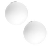 SUPVOX 2pcs White Frosted Glass Globe Lamp Shade with Threaded Neck, 20mm Fitter Opening, Replacement Lampshades for G9 Pendant Lights and Ceiling Fixtures, Modern Simple Design