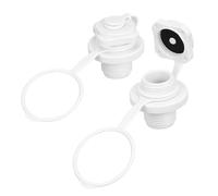 SUPVOX 2pcs White Spiral Inflatable Boat Air Valves Quick Inflate Adapter for Kayak Rafts Air Mattress Heavy Duty Plastic Leak Screw Valves for Outdoor Use