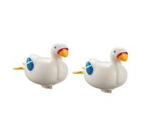 SUPVOX 2PCS Wind-up White Goose Bath for Boy Girl Abs Material Shower Plaything Cartoon Design Stimulates Visual Development for Bathtime Fun