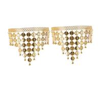 SUPVOX 2pcs Women Belly Dance Headpiece Indian Dance Hair Chain Headband Dangling Coins Elegant Decorative Headwear for Festival Outfit