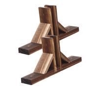 SUPVOX 2pcs Wood Garden Fence Base Kit Durable Lawn Picket Fence Holder for Stable Outdoor Privacy Screening Natural Color for Garden Supplies
