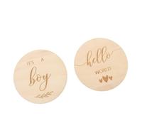 SUPVOX 2pcs Wooden Baby Growth Cards, Creative Baby Growing up Celebration Cards, Newborn Commemorative Photo Props for Photo Album and Social Media