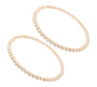SUPVOX 2PCS Wooden Bead Wreath Bases Sturdy Wood and Iron Craft Hoops for DIY Holiday Garland Wall Decor Front Door Decoration