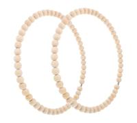 SUPVOX 2PCS Wooden Bead Wreath Ring for DIY Crafts Front Door and Wall Decor Versatile Handmade Garland Base for All Seasons Wreaths Easy to Hang Rustic Home Decorations