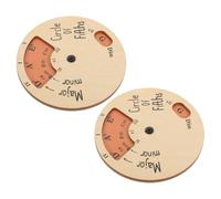SUPVOX 2pcs Wooden Chord Wheel for Musicians with Smooth Surface and No Burr, Circle of Fifths Melody Tool for Guitar and Piano Learning, for Placing on Desks Or Bedside Tables