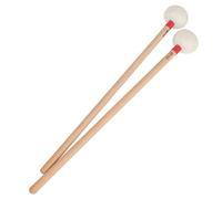 SUPVOX 2pcs Wooden Drumsticks Felt Head Snare Drumsticks with White Felt Tips Red Wood Handle Professional Percussion Instrument Accessories for Drumming Practice