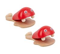 SUPVOX 2Pcs Wooden Fish Castanets Toy for Toddlers Colorful Preschool Musical Instrument Early Education Percussion for Boys and Girls for Rhythm and Music Learning