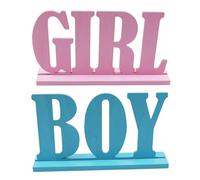 SUPVOX 2pcs Wooden Gender Reveal Decorations for Baby Party, Lovely Appearance Party Table Adornments, for Gender Reveal or Children’s Birthdays, Present for New Parents