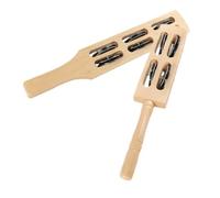 SUPVOX 2pcs Wooden Hand Bells with Jingle Sticks for Early Education Musical Instrument Noise Makers for Rhythm and Hand Eye Coordination Development