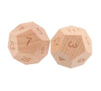 SUPVOX 2pcs Wooden Polyhedral Dice for Sided Math Learning Game Dice for Cognitive Development and Educational Fun for Preschoolers