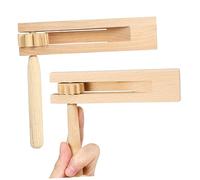 SUPVOX 2pcs Wooden Ratchet Noise Makers Educational Music Toy for Kids Traditional Matraca Hand Percussion for Boys and Girls for Playtime and Music Activities