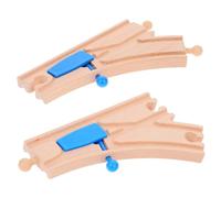 SUPVOX 2pcs Wooden Train Track Switch Curved Connector Set for Safe Wooden Rail Scene Layout Enhancing Imagination Cognitive Development and Hand Eye Coordination
