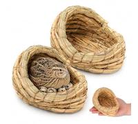 SUPVOX 2pcs Woven Chicken Coop Nest for Small Pets, Straw Sleeping Bed