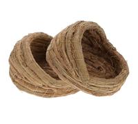 SUPVOX 2pcs Woven Straw Chicken Nest Laying Hen Nesting Pad with Airy Design for Small Finch Canary Lovebird Parrot Resting and Breeding Shelter Easy-clean Natural Coop Hut