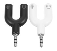 SUPVOX 2pcs Y-shaped Smartphone Headphone Jack Adapter with Dual Headphone Connection and Tangle Reduction, 3.5mm Audio Converter Splitter for Phones Audio Interfaces, Plastic and Metal