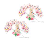 SUPVOX 2Set Polka Dot Cat Princess Costume Set with Birthday Hat and Lace Bandana Bib Soft Lightweight Scarf for Kitten Birthday Party and Small Dog Outfit Reusable Pet Celebration