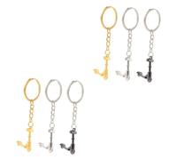SUPVOX 2sets Boys Scooter Accessories Decor Keychain Ring Zinc Alloy Hanging Key Chain 3pcs*2