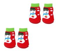 SUPVOX 2sets Cute Animal Socks Pet Christmas Dog Cat Footwear Non-slip Cotton Keep Paws Warm 4pcs*2