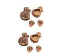 SUPVOX 2sets Guitar Pick Holder Wooden Guitar-shaped Storage Box for Picks Lightweight and Design for Bass and Ukulele Players