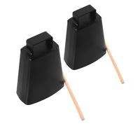 SUPVOX 2sets Metal Cow Bells Noise Maker Hand Percussion Cowbell Stick Instruments for Drum Sporting Events Football