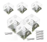 SUPVOX 2sets Transparent Acrylic Feeding Box for Jumping Spider Small Enclosure with Ventilation Durable and Wear-resistant Insect Habitat for Spiders Beetles and Small Insects Set