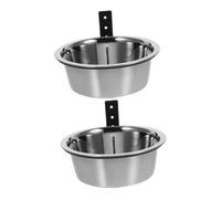 SUPVOX 2sets Wall Mounted Dog Bowl Elevated Pet Feeding Station Stainless Steel Hanging Bowls for Dog Minimize Spills and Easy to Clean