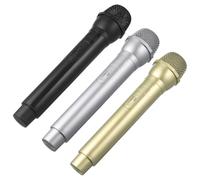 SUPVOX 3 Pcs Microphone Prop Lightweight Plastic Pretend Play Mics for Karaoke Dance Party Costume Accessories with Black Gold Silver Colors