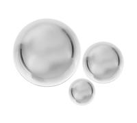 SUPVOX 3 Pcs Stainless Steel Mirror Surface Half Ball Garden Sphere Balls with Corrosion Resistance and Stylish Silver Finish for Sensory Garden Outdoor Décor
