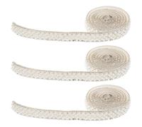 SUPVOX 3 Rolls Crystal Wrap Roll Rhinestone Trim White Luxurious Pearl Texture Intricate Cutting Craftsmanship Dazzling Brilliance Versatile Decoration for Birthday Decoration