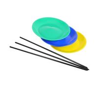 SUPVOX 3 Set Plastic Spinning Plates Set with Hand Sticks for Juggling Skill Lightweight Portable Circus Stage Props for Balancing Tricks and