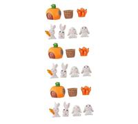 SUPVOX 3 Sets Miniature Rabbit Figurines Bunny Decor for Cake Toppers Dollhouse and Easter Decorations Creative Design for Home and Party Use Adorable Rabbit Ornaments