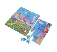 SUPVOX 3 sets Wooden Puzzle for Educational Animal Learning Lightweight Preschool Brain-boosting Plaything with Dinosaur Forest and Underwater Themes