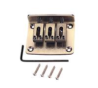 SUPVOX 3 Strings String Fixed Saddle Bridge Gai Alloy Die Cast Hardtail Electric Guitar Replacement with Adjustable Saddles and Mounting Screws for Improved Sound Quality