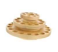 SUPVOX 3 Tier Essential Oil Display Stand Wooden Rack 39 Slots Natural Wood Storage Organizer for Nail Oil Room Storage