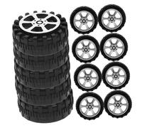 SUPVOX 30 Pcs Black Plastic Car Wheels DIY Handmade Craft Accessories for Model Cars Compatible with Shafts for Creative Projects