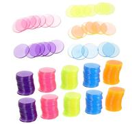 SUPVOX 300pcs Transparent Colored Counting Chips for Bingo and Poker Games Lightweight Plastic Markers for Math Learning Party Game Props Family and Adult Fun Tokens