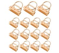 SUPVOX 30pcs 32mm Metal Strap Clamps Tail Clips in Light Gold - Key Fob Hardware for Wristlet Keychains, Ribbon End Clamps for Bag Strap Repair and DIY Projects