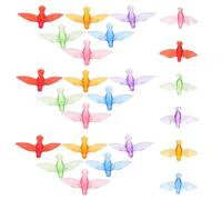 SUPVOX 30pcs Acrylic Dove Charms Pendant Wind Chime Replacement Pendants Kit DIY Crafts Hanging Decorations for Parties Weddings and Home Decor