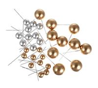 SUPVOX 30pcs Balloon Cake Decorations Set Non-edible Foam Balls 4cm Gold 10pcs + 2.5cm Silver 10pcs + 2cm Gold for Birthday Shower Cupcake Toppers