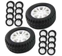 SUPVOX 30Pcs Car Wheels Rubber DIY Replacement Craft Wheels for Educational Projects Non-deformable Accessories for Trucks and Miniature Models