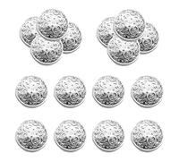 SUPVOX 30Pcs Hollow Metal Buttons 20Mm Silver for Jackets and Windbreakers, DIY Sewing Buttons for Clothes, Backpacks, and Hats
