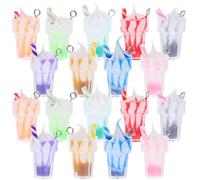 SUPVOX 30pcs Ice Cup Charms Resin Ice Cream Pendant DIY Charms for Crafting Birthday Decoration Random Color